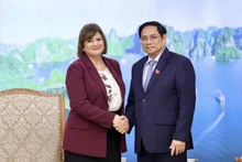 Le Premier ministre vietnamien, Pham Minh Chinh, et l’ambassadrice d’Égypte au Vietnam, Amal Abdel Kader Elmorsi Salama. Photo : NDEL.