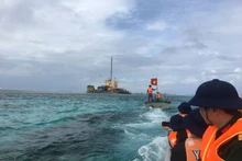 L'île Da Dông vue de la mer. Photo : DUNG MINH.