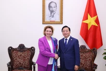 Le vice-Premier ministre Tran Hong Ha a reçu, jeudi 13 mars à Hanoï, Mme Nicola Beer, vice-présidente de la Banque européenne d'investissement. Photo : VGP. 
