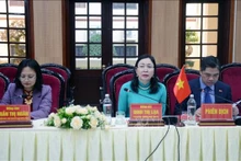 La secrétaire adjointe du Comité du Parti de Hà Nam, Dinh Thi Lua (au centre). Photo : VNA.