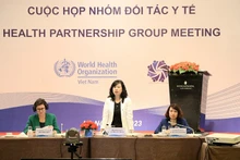 La ministre vietnamienne de la Santé, Dào Hông Lan (debout), et Mme Angela Pratt, Représentante en chef de l’Organisation mondiale de la Santé au Vietnam, lors de la réunion. Photo : VOV.