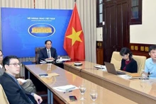 La délégation vietnamienne lors de la réunion. Photo : VNA