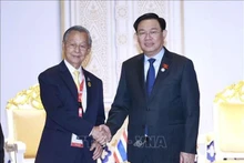 Le Président de l'Assemblée nationale du Vietnam Vuong Dinh Huê (droite) et son homologue thaïlandais Chuan Leekpai. Photo : VNA