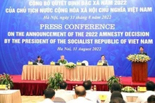 Point de presse pour publier la décision d'amnistie du président de la République. Photo: VNA