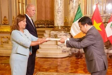 L'ambassadeur du Vietnam au Brésil, au Pérou, en Bolivie, en Guyane et au Suriname, Bui Van Nghi, a présenté le 8 février ses lettres de créance à la présidente péruvienne, Dina Boluarte. Photo : VNA