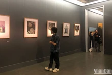 Les œuvres de David Thomas à l'exposition. Photo : VNA.