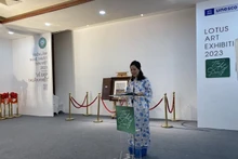 La peintre Nguyên Thi Kim Duc. Photo : VOV.