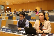Pham Thi Kim Oanh, directrice adjointe du Département du droit d'auteur, lors d'une session à Genève, en Suisse. Photo : VNA.