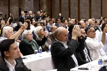 Lors de l'ouverture de la 22e Assemblée du Conseil mondial de la paix. Photo : VNA.