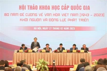Le séminaire scientifique national intitulé "80 ans du Programme sur la culture vietnamienne (1943-2023) - Origine et moteur du développement. Photo : VNA