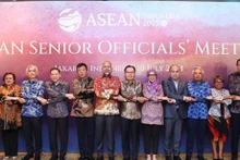 Les délégués assistent à la réunion des hauts fonctionnaires de l'Association des Nations de l'Asie du Sud-Est (SOM ASEAN) et de la Commission du Traité sur la zone exempte d'armes nucléaires en Asie du Sud-Est (SEANWFZ). Photo : VNA.
