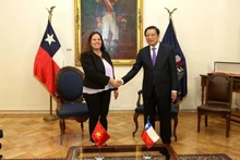 Phan Dinh Trac (droite) et la ministre de la Défense Maya Fernández Allende. Photo : VNA