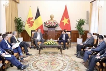 Le ministre des Affaires étrangères, Bui Thanh Son reçoit le Ministre-Président de la Fédération Wallonie-Bruxelles, Pierre-Yves Jeholet. Photo : VNA 