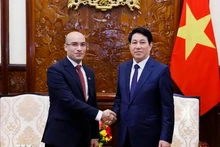 Le président Luong Cuong (à droite) et l'ambassadeur d'Algérie. Photo : VNA.