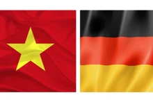 Les drapeaux du Vietnam et de l'Allemagne. 