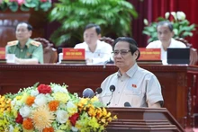 Le Premier ministre Pham Minh Chinh lors de la rencontre d'électeurs de Cân Tho, à l’approche de la 9e session de la 15e Assemblée nationale (AN). Photo : VNA
