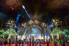 Cérémonie d'ouverture de l'Année du tourisme de Tuyen Quang 2025, le 25 avril à Tan Trao. Photo : NDEL