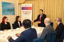 L’ambassadeur du Vietnam au Royaume-Uni, Nguyên Hoàng Long, s'exprime au séminaire. Photo : VNA.