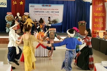 Un numéro artistique à la Journée de l’amitié Vietnam - Laos - Cambodge. Photo: NDEL.