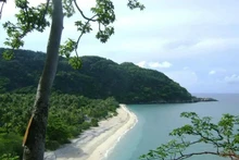 Un coin de plage du parc national de Con Dao. Photo : VNA.