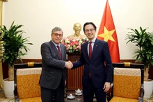 Le vice-ministre des Affaires étrangères, Do Hung Viet (à droite) et l'ambassadeur du Brésil au Vietnam, Marco Farani. Photo : baoquocte.vn