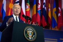 Joe Biden prononce un discours pendant l'ouverture du Sommet. Photo: Reuters