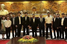 Le président du Comité populaire de Hanoi, Trân Sy Thanh lors de la réception à Hanoi. Photo : VNA