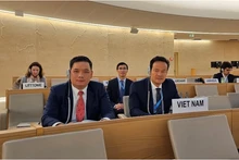 Représentants vietnamiens lors de la 55e session du Conseil des droits de l'homme de l'ONU. Photo : VNA.