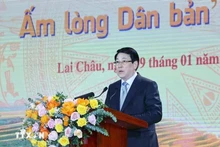 Le président de la République, Luong Cuong, a assisté dans la soirée du 9 janvier à un événement intitulé « Printemps aux zones frontalières » à Lai Chau (au Nord du Vietnam). Photo : VNA.