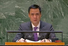 L'ambassadeur et chef de la Mission permanente du Vietnam auprès de l'ONU, Dang Hoang Giang prend la parole. Photo: VNA
