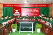 La délégation vietnamienne lors de l'entretien virtuel. Photo : VNA