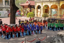 Activités d'éducation au patrimoine à la citadelle impériale de Thang Long. Photo : NDEL.