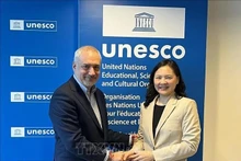 L'ambassadrice Nguyen Thi Van Anh, cheffe de la délégation permanente du Vietnam auprès de l'UNESCO et Ernesto Renato Ottone Ramirez, sous-directeur général pour la culture de l'UNESCO. Photo: VNA