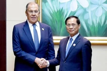 Le vice-PM et ministre des AE vietnamien Bui Thanh Son (à droite) et le ministre russe des Affaires étrangères Sergueï Lavrov. Photo : VNA
