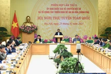 La 5e session du Comité national en charge de la transition numérique et du groupe chargé de la mise en oeuvre du projet numéro 6 du Gouvernement vietnamien. Photo : NDEL.