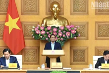 Le Premier ministre Pham Minh Chinh lors de la réunion. Photo : NDEL.