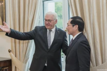 Le ministre vietnamien des Affaires étrangères, Bùi Thanh Son (à droite) et le Président allemand, Frank-Walter Steinmeier. Photo : baoquocte.vn