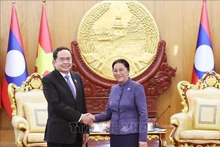 Le président de l'AN du Vietnam, Tran Thanh Man, et la vice-présidente lao, Pany Yathotou, également ancienne présidente de l'Assemblée nationale lao. Photo : VNA.