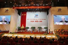 Le Secrétaire général du Parti communiste du Vietnam (PCV) Nguyên Phu Trong s'exprime lors du Congrès. Photo : VNA.