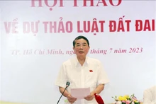 Le vice-président de l'Assemblée nationale du Vietnam, Nguyên Duc Hai, s'exprime au colloque. Photo : VNA.