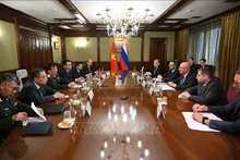 Le général de corps d'armée Hoàng Xuân Chiên a rendu une visite de courtoisie au vice-Premier ministre de Russie, Dmitry Chernyshenko. Photo : VNA
