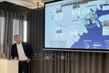 Le représentant du groupe de la ZI DEEP C présente les activités de son groupe au Vietnam. Photo : VNA