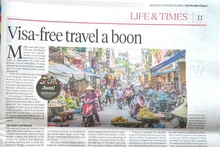 News Straits Times souligne l’attractivité de la politique des visas du Vietnam. Photo : VNA.