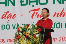 La vice-présidente du Comité populaire provincial de Soc Trang, Huynh Thi Diêm Ngoc. Photo : VNA.