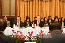 Le ministre Tan See Leng a pris la parole lors de la 18e Conférence ministérielle sur la connexion économique Vietnam-Singapour. Photo : VNA.