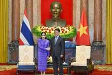 Le président vietnamien, Luong Cuong, et la Première ministre thaïlandaise, Paetongtarn Shinawatra. Photo : VNA.