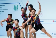 Cinq athlètes vietnamiennes à la Coupe du monde d’aérobic Suzuki 2023 au Japon. Photo : NDEL.