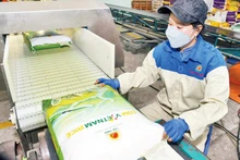 Le groupe Lôc Troi exporte du riz de marque « Com Vietnam Rice » vers de nombreux pays européens. Photo : NDEL