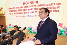 Le Premier ministre Pham Minh Chinh prend la parole lors de la conférence. Photo : baoquocte.vn