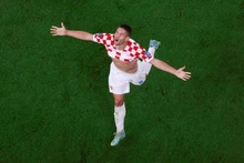Le Croate Andrej Kramaric célèbre son troisième but contre le Canada. Photo : REUTERS.